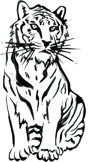 Japanese Inkbrush Paint Tiger